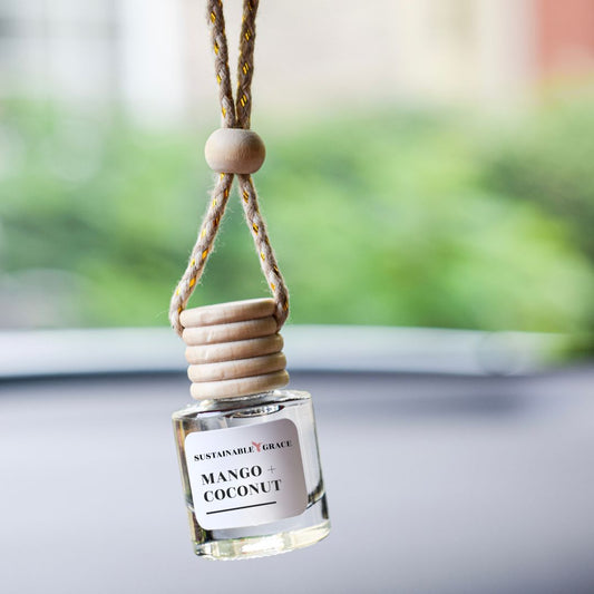 mango + coconut non-toxic hanging car air freshener 
