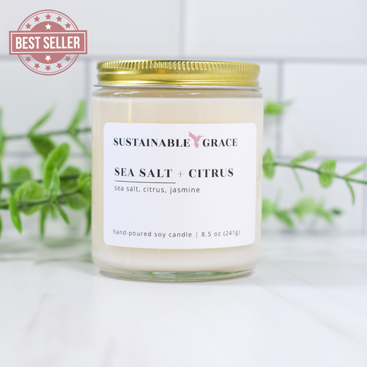 sea salt and citrus soy candle