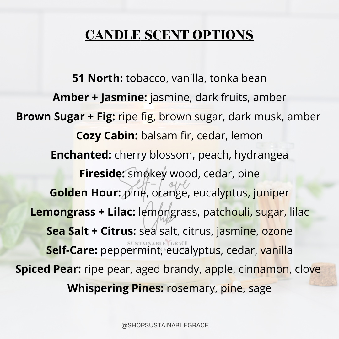 self love club candle scent list 