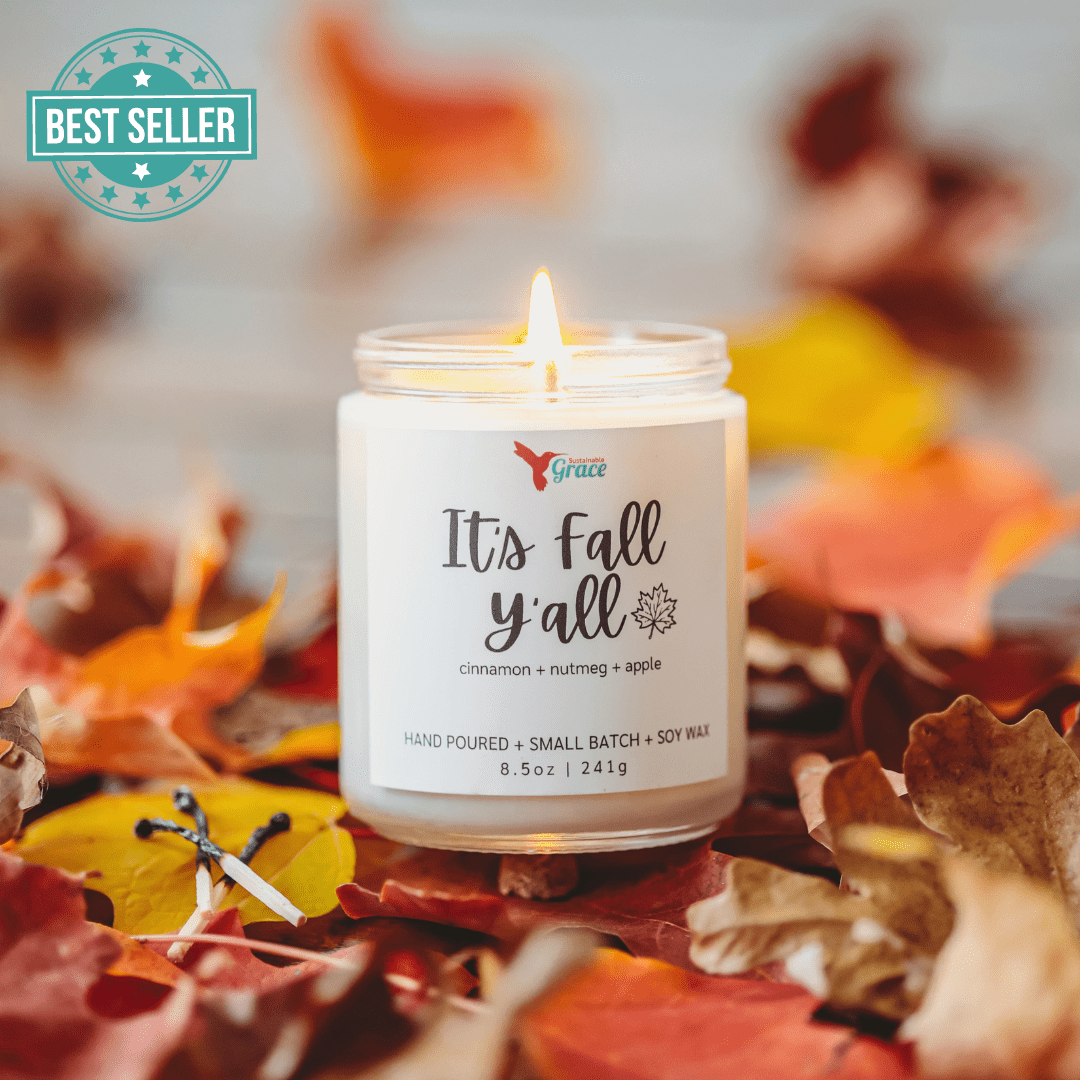 its fall yall apple cider scented soy wax candle