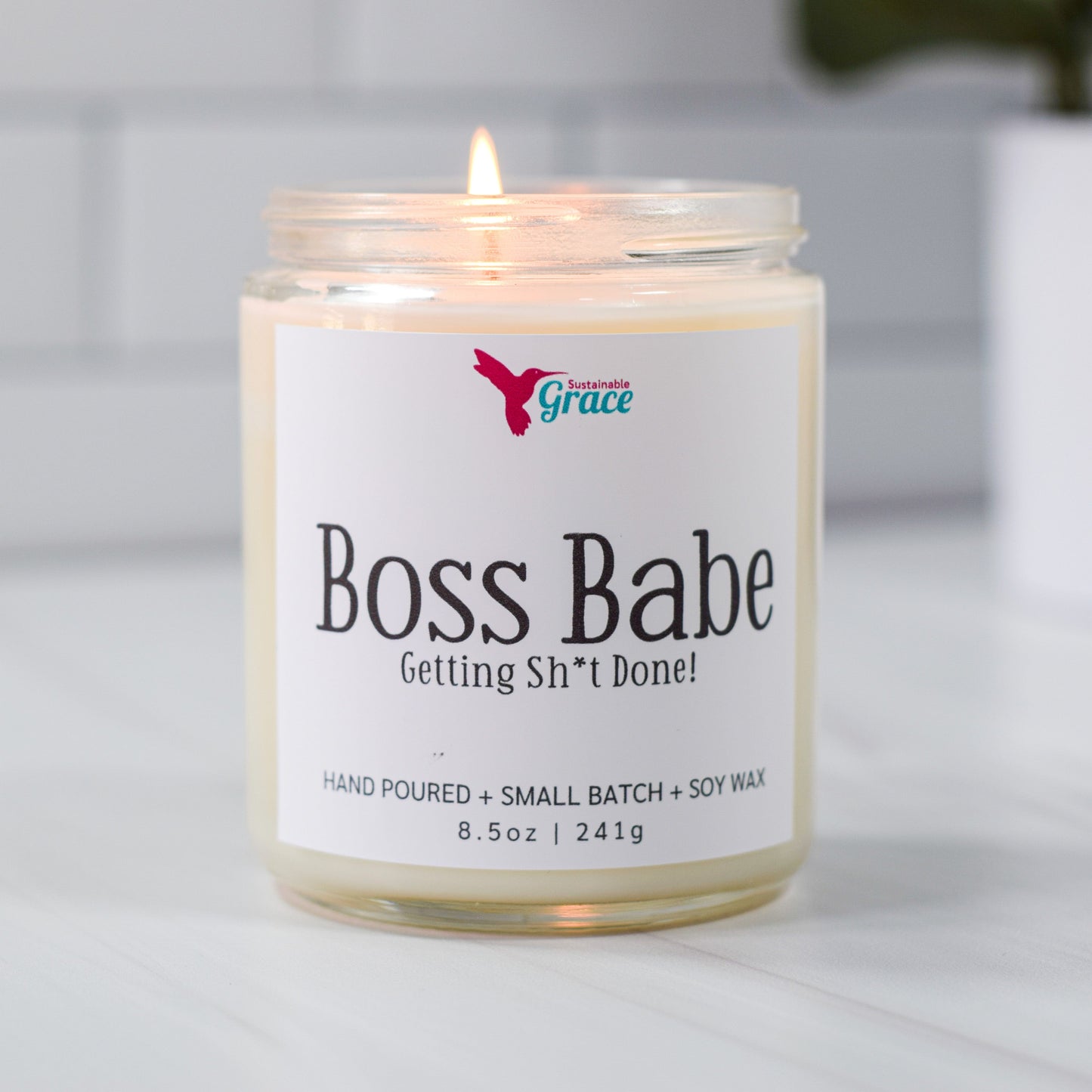 boss babe getting shit done soy candle 