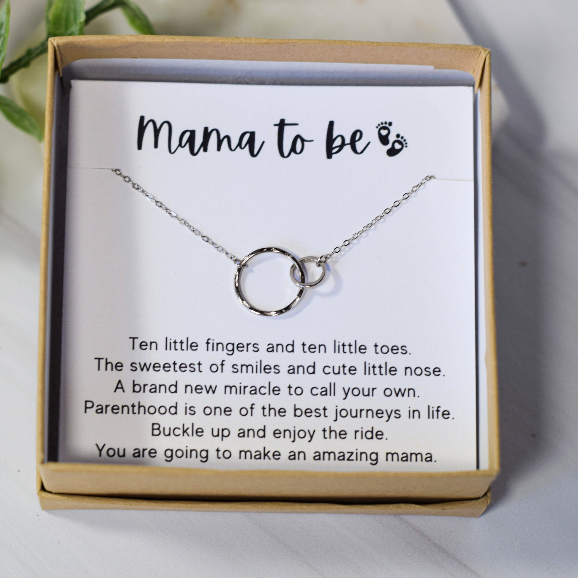silver mothers day necklace for first time mom 