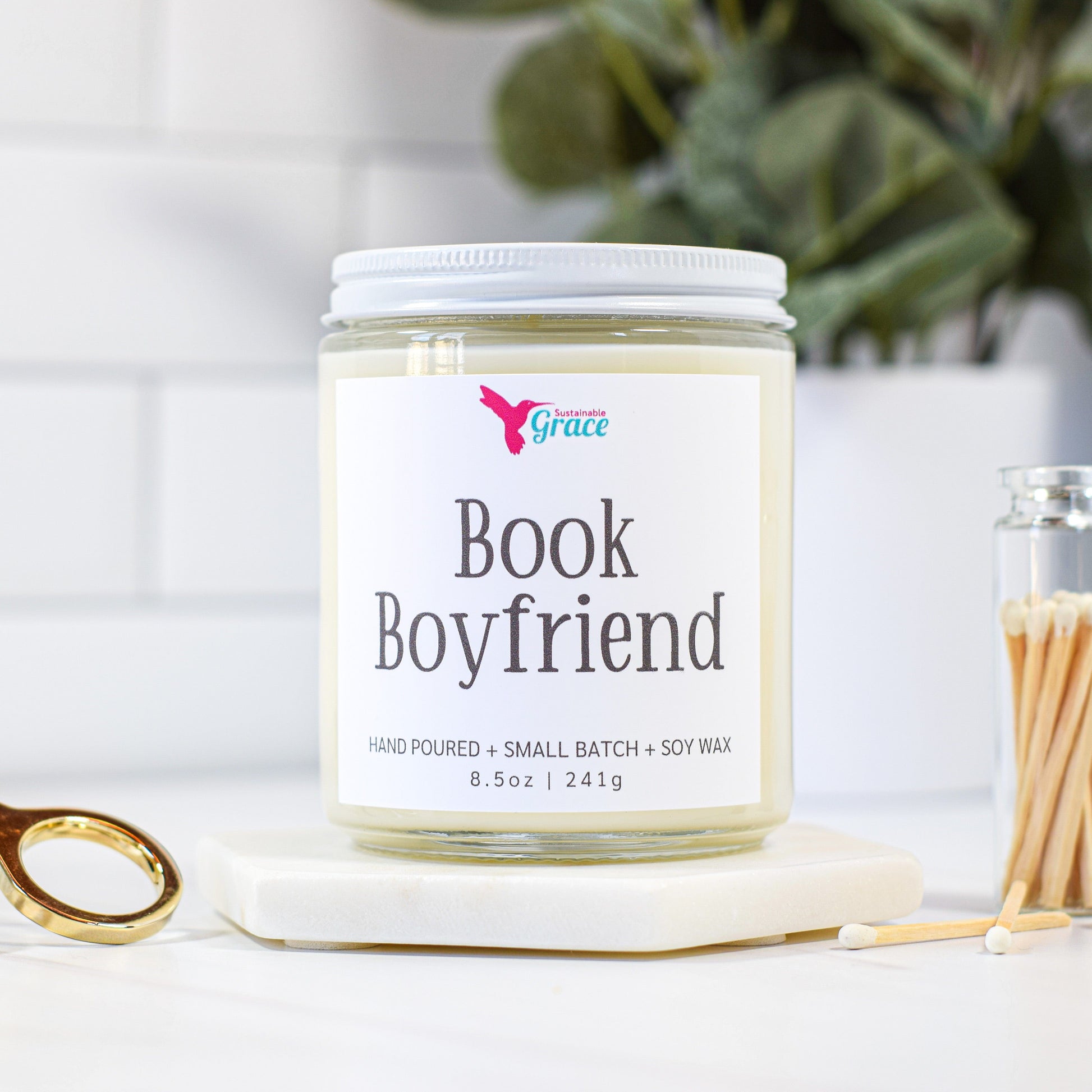 book boyfriend soy candle 