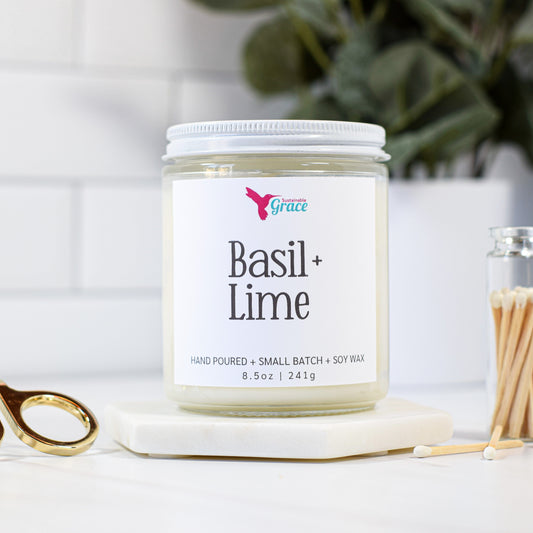 basil and lime scented candle