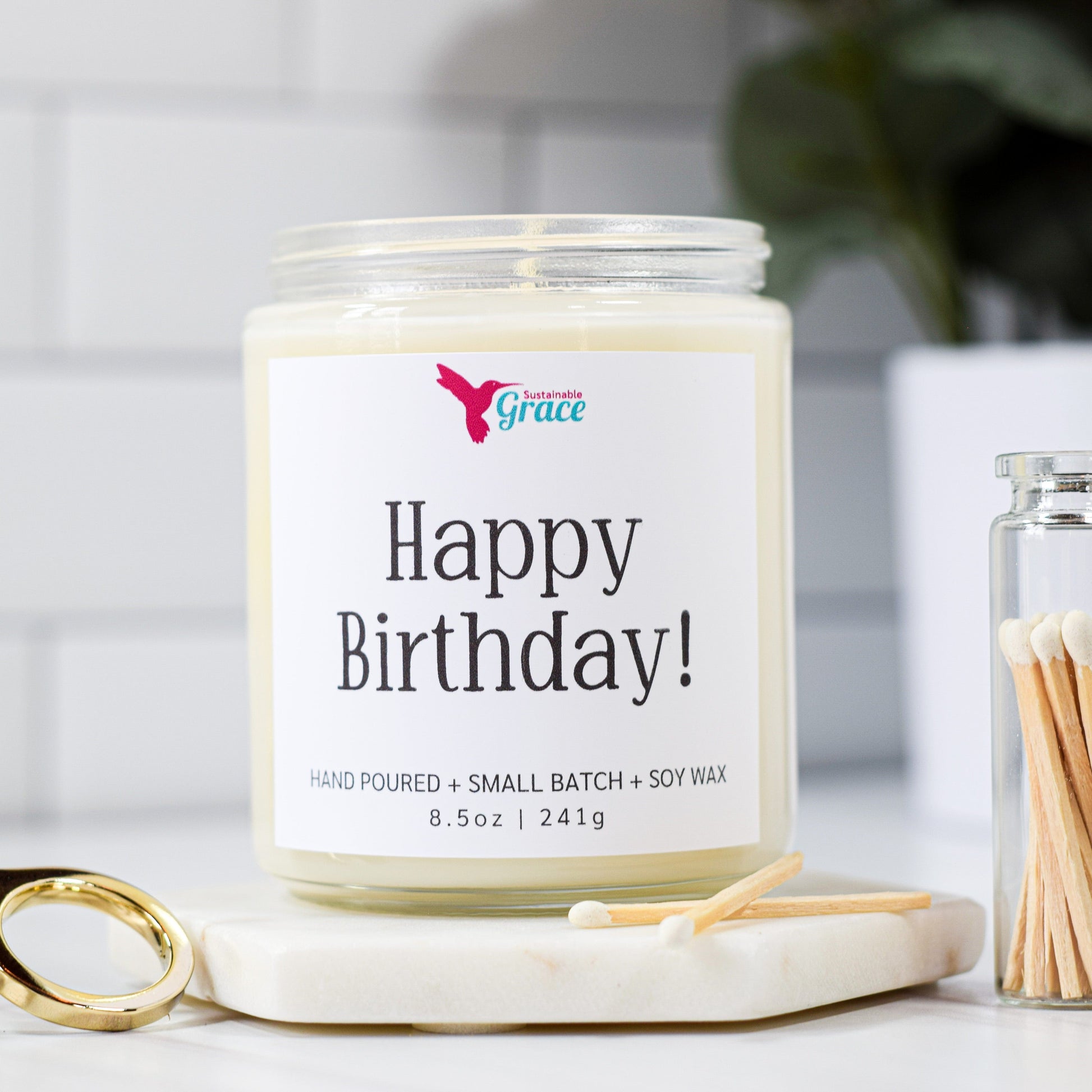 birthday cake scented soy candle 