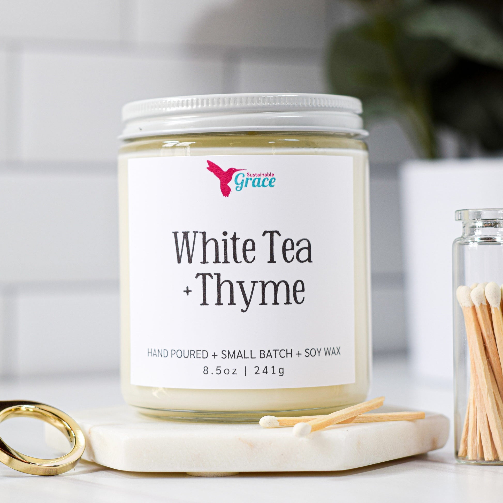 white tea soy candle 