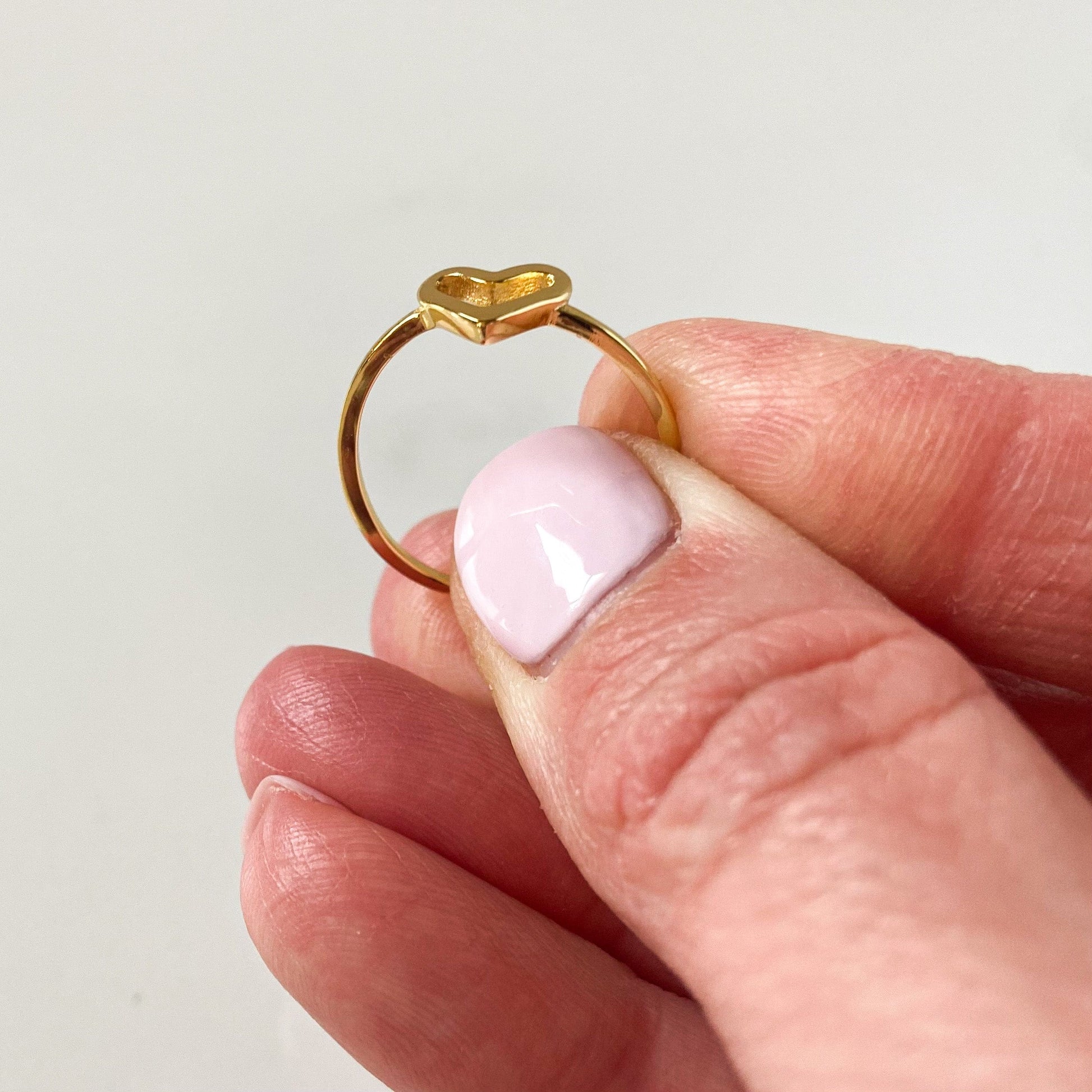 open heart ring gold plated 