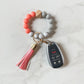 orange silicone bracelet keychain
