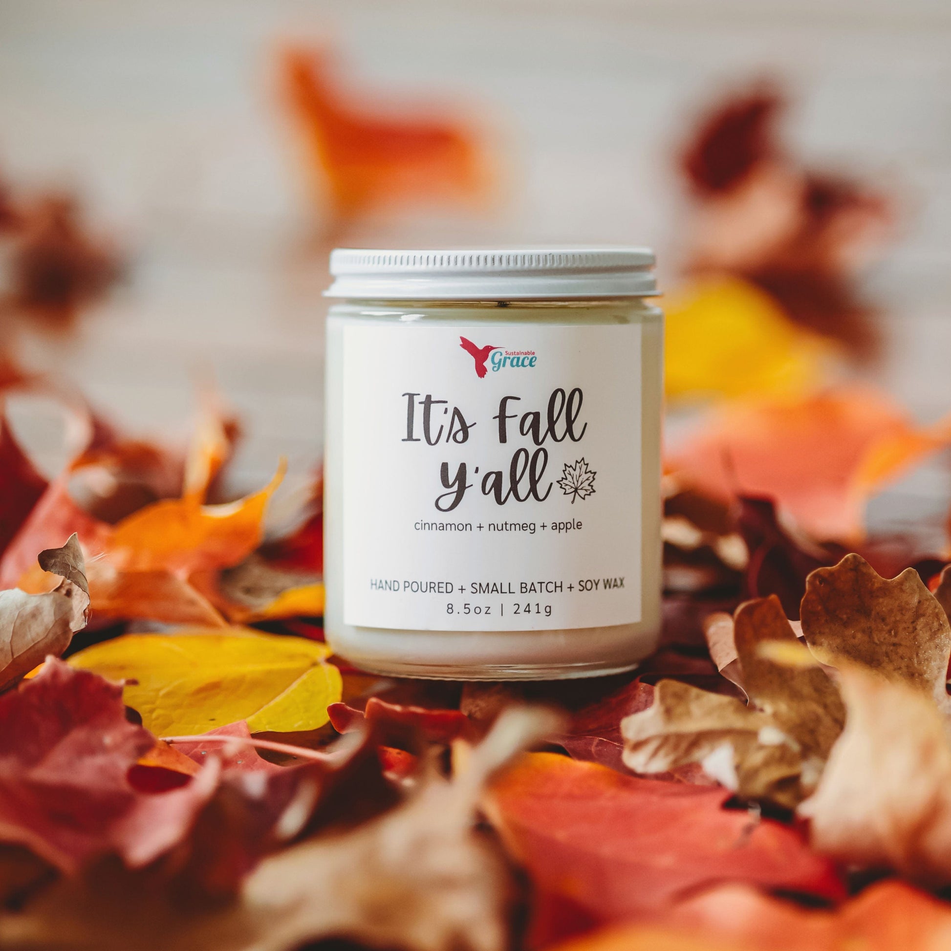 its fall yall apple cider scented soy wax candle